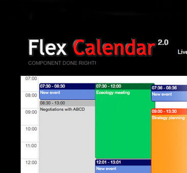 Flexible calendar component